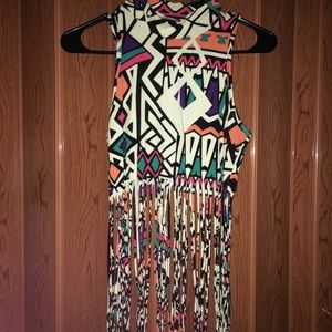 Aztec Print High Neck Top